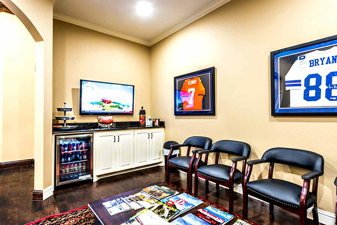 A view of the Man Cave waiting area at one of our Low T Center clinics