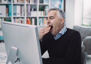 yawning man with low testosterone and sleep apnea