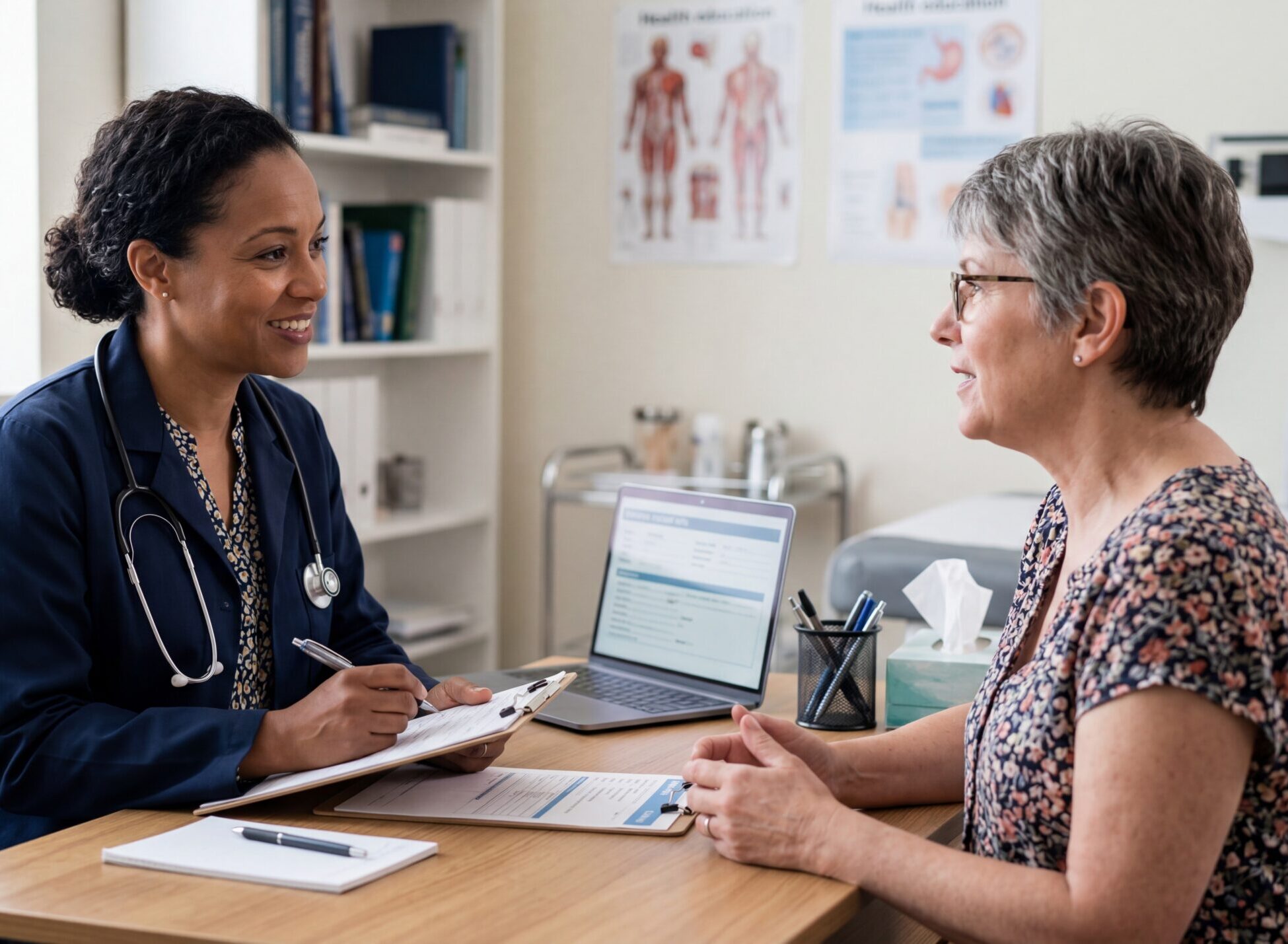 Provider consulting with a patient about tirzepatide with niacinamide for weight loss